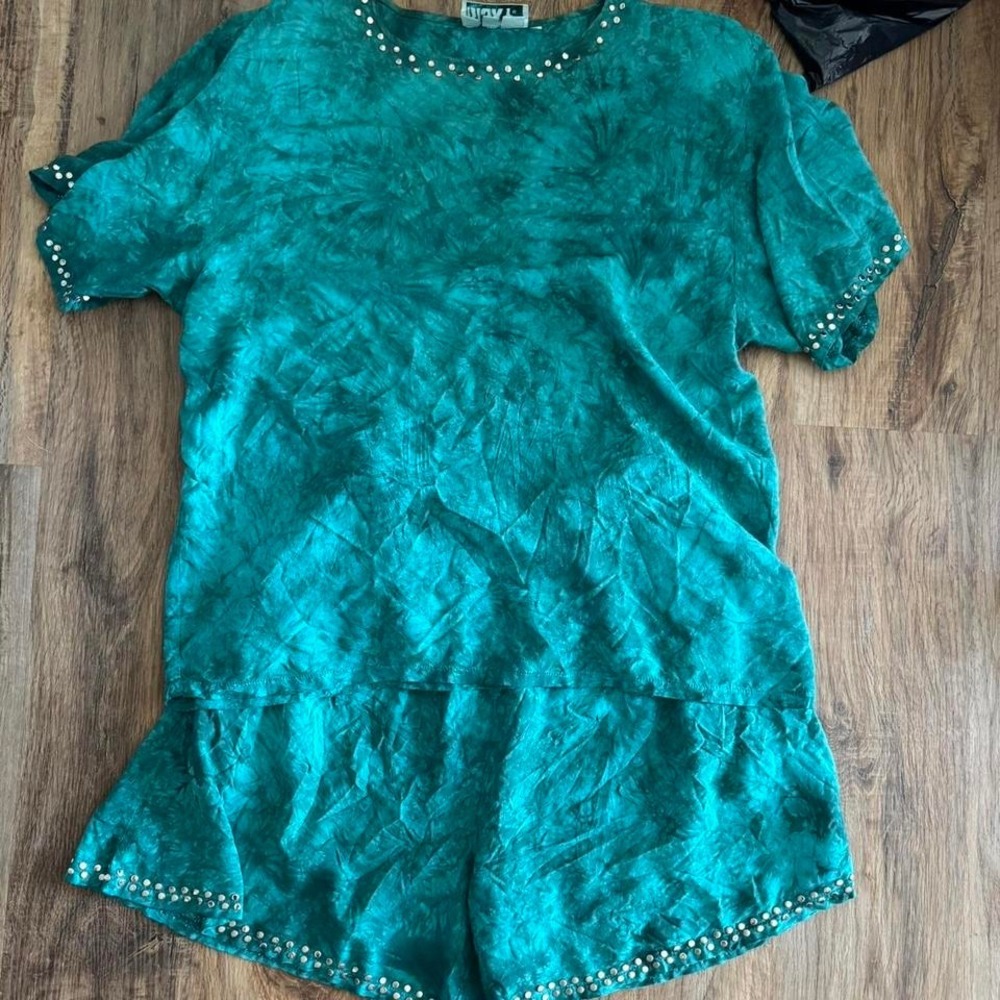 Vintage Risky green and yellow 2 piece set - Picture 2 of 6